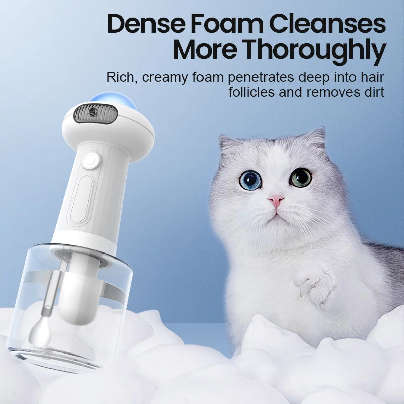 Automatic Pet Soap Dispenser Wireless Electric Cat Foaming Machine Dog Cleaning Bath Shampoo Foam Sprayer Pet Supply