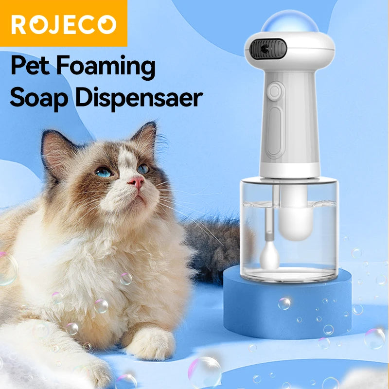Automatic Pet Soap Dispenser Wireless Electric Cat Foaming Machine Dog Cleaning Bath Shampoo Foam Sprayer Pet Supply
