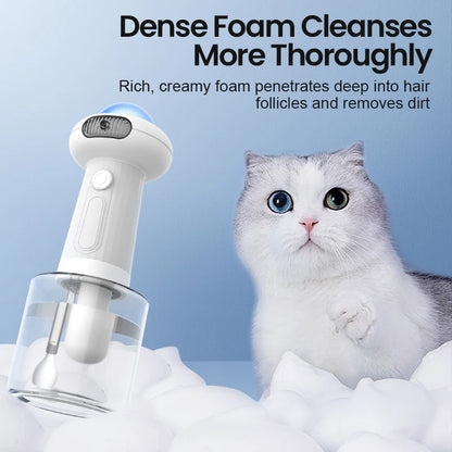 Automatic Pet Soap Dispenser Wireless Electric Cat Foaming Machine Dog Cleaning Bath Shampoo Foam Sprayer Pet Supply