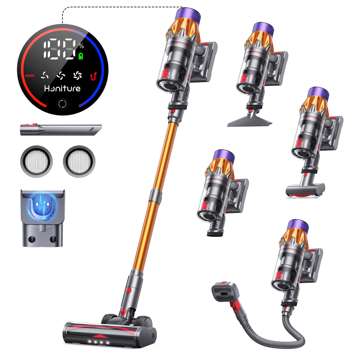 Honiture X7 Pet Vacuum Cleaner – 45KPA Cordless with Grooming Tool